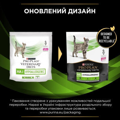 Корм сухий Purina Pro Plan Veterinary Diets HA Hypoallergenic гіпоалергенний для котів, 325 г