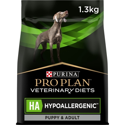 Корм сухой Purina Pro Plan Veterinary Diets HA гипоаллергенный для щенков и взрослых собак, 1,3 кг