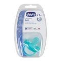 Пустышка силиконовая Chicco Physio Soft (02711.21), от 0 до 6 месяцев, голубая, 1 шт