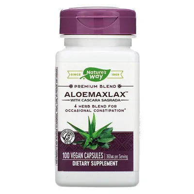 Алое з Каскара саграда Nature's Way AloeMaxLax 360 мг, 100 капсул