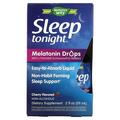 Мелатонін з L-теаніном та травами Nature's Way Sleep Tonight без спирту, смак вишні, 59 мл
