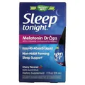 Мелатонін з L-теаніном та травами Nature's Way Sleep Tonight без спирту, смак вишні, 59 мл