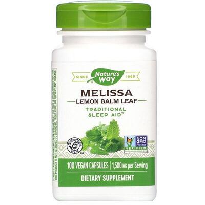 Мелисса Nature's Way Melissa 1500 мг лимонный бальзам, 100 капсул