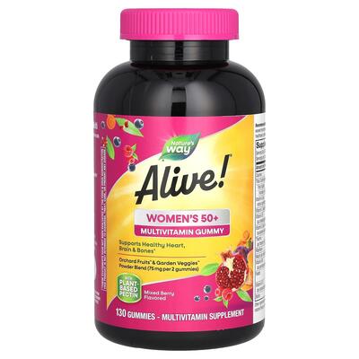 Мультивитамины для женщин 50+ Nature's Way Alive! Womens Gummy 50+, 130 жевательных таблеток