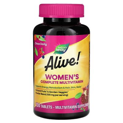 Мультивитамины Nature's Way Alive! Women's Complete Multivitamin для женщин, 130 таблеток