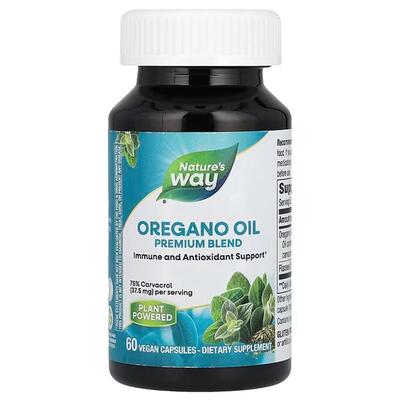 Масло орегано Nature's Way Oregano Oil премиальная смесь, 60 веганских капсул