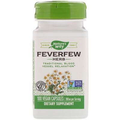 Пиретрум дівочий Nature's Way Feverfew Herb 380 мг, 100 капсул