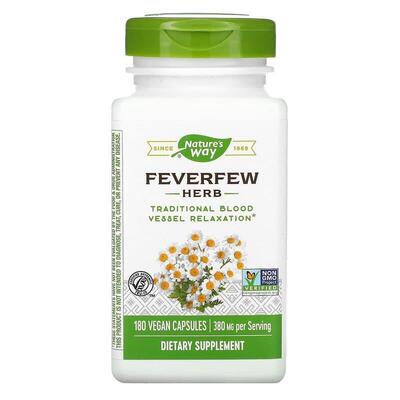 Пиретрум дівочий Nature's Way Feverfew Herb 380 мг, 180 капсул