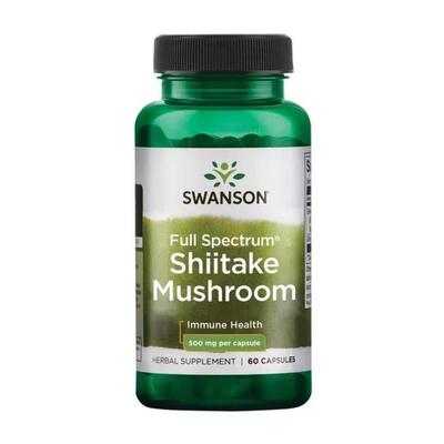 Гриб Шиитаке Swanson Full Spectrum Shiitake Mushroom 500 мг, 60 капсул