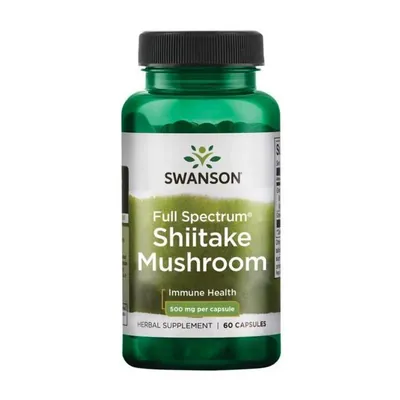 Гриб Шіїтаке Swanson Full Spectrum Shiitake Mushroom 500 мг, 60 капсул