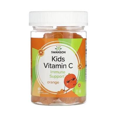Вітамін С Swanson Kids Vitamin C зі смаком апельсину, 60 жувальних таблеток