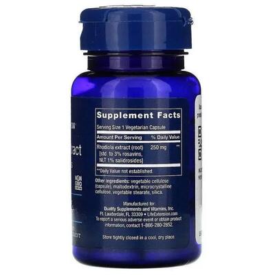 Родіоли Рожевої екстракт Life Extension Rhodiola Extract, 60 капсул