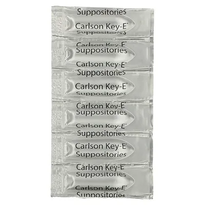 Свічки від геморою з вітаміном Е Carlson Labs Key-E заспокійливі супозиторії, 12 штук