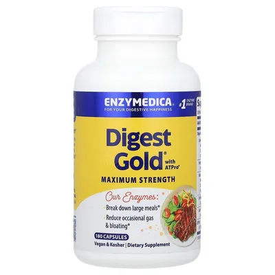 Травні ферменти Enzymedica Digest Gold with ATPro, 180 капсул