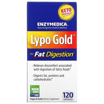 Пищеварительные ферменты Enzymedica Lypo Gold, 120 капсул