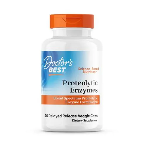 Протеолітичні ферменти Doctor's Best Proteolytic Enzymes, 90 вегетаріанських капсул з відстроченим вивільненням