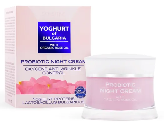 Крем для обличчя Yoghurt of Bulgaria Organic Rose Oil проти зморшок нічний, 50 мл