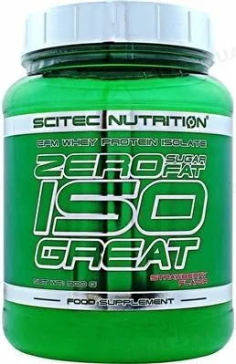 Протеїн сироватковий ізолят Scitec Nutrition Zero Sugar Fat Iso Great полуниця, 900 г