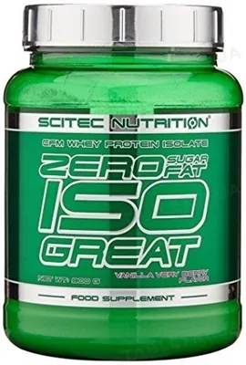 Протеїн сироватковий ізолят Scitec Nutrition Zero Sugar Fat Iso Great ваніль-ягоди, 900 г