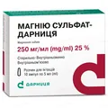 Магнію сульфат-Дарниця розчин д/ін. 250 мг/мл по 5 мл №10 в амп.