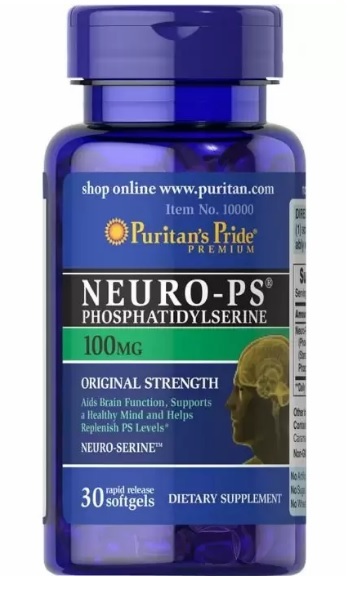 Фосфатидилсерин Puritan's Pride Neuro-Ps (Phosphatidylserine) 100 мг, 30 гелевых капсул