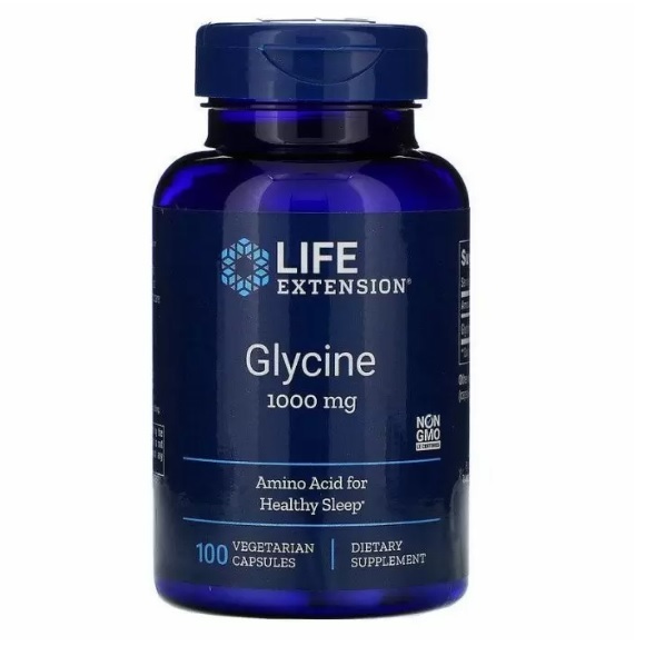 Глицин Life Extension Glycine 1000 мг, 100 капсул