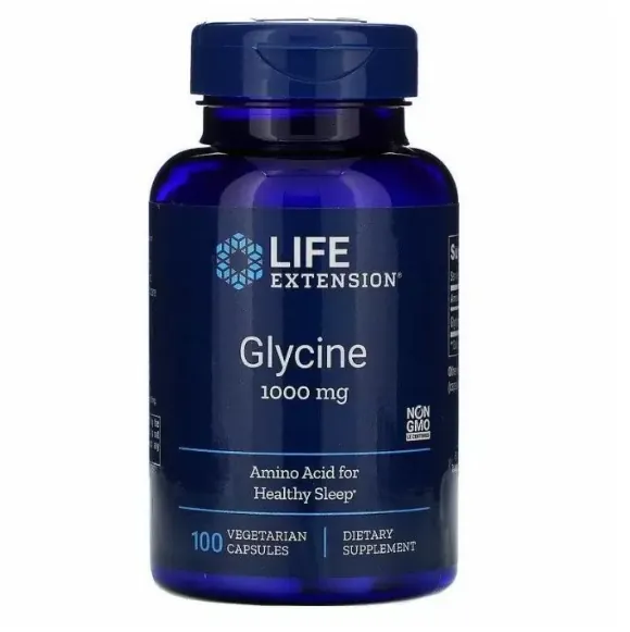 Гліцин Life Extension Glycine 1000 мг, 100 капсул