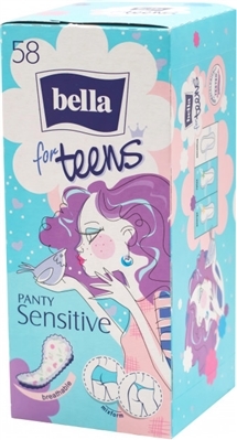 Прокладки гигиенические ежедневные Bella Panty for Teens Sensitive, 58 шт
