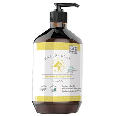 Шампунь M-Pets Natur'Luxe Oatmeal&Green Tea для чувствительной кожи собак с овсянкой и зеленым чаем, 500 мл