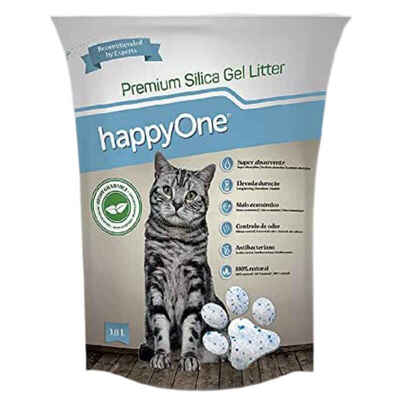 Наполнитель для кошачьего туалета HappyOne Premium силикагелевый, 1,46 кг (3,8 л)