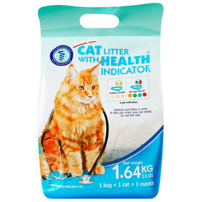 Наполнитель для кошачьих туалетов Holland Animal Care Cat litter with Health Indicator силикагелевый с индикатором здоровья, 1,64 кг (3,8 л)