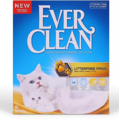 Наполнитель для кошачьего туалета Ever Clean Litterfree Paws "Чистые лапки" для длинношерстных кошек, 6 л