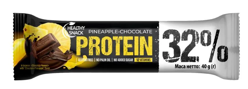 Батончик протеїновий Healthy snack Protein 32% зі смаком шоколад-ананас, 40 г