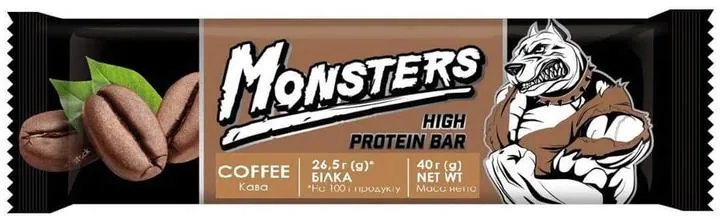 Батончик протеїновий Monsters High Protein Bar зі смаком кави, 40 г