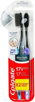 Зубна щітка Colgate Шовкові нитки з деревним вугіллям, 2 шт
