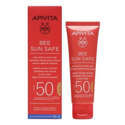 Крем для лица Apivita Bee Sun Safe SPF50 против пигментации с оттенком, 50 мл