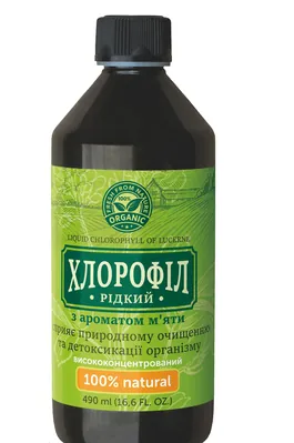 Хлорофіл рідкий з ароматом м'яти  розчин д/перор. заст. по  490 мл у флак.