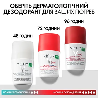 Дезодорант-антиперспірант кульковий Vichy 72h Stress Resist інтенсивний, 50 мл