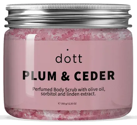 Скраб для тіла Dott Plum & Cedar парфумований з олією оливки, сорбітолом та екстрактом липи, 350 г