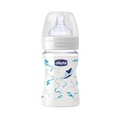 Бутылочка стеклянная Chicco Well-Being с соской силиконовой, нормальный поток, 150 мл