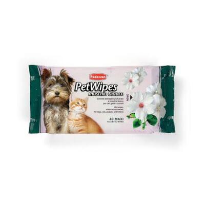 Салфетки влажные для собак и кошек Padovan Pet Wipes Muschio Bianco, 40 штук