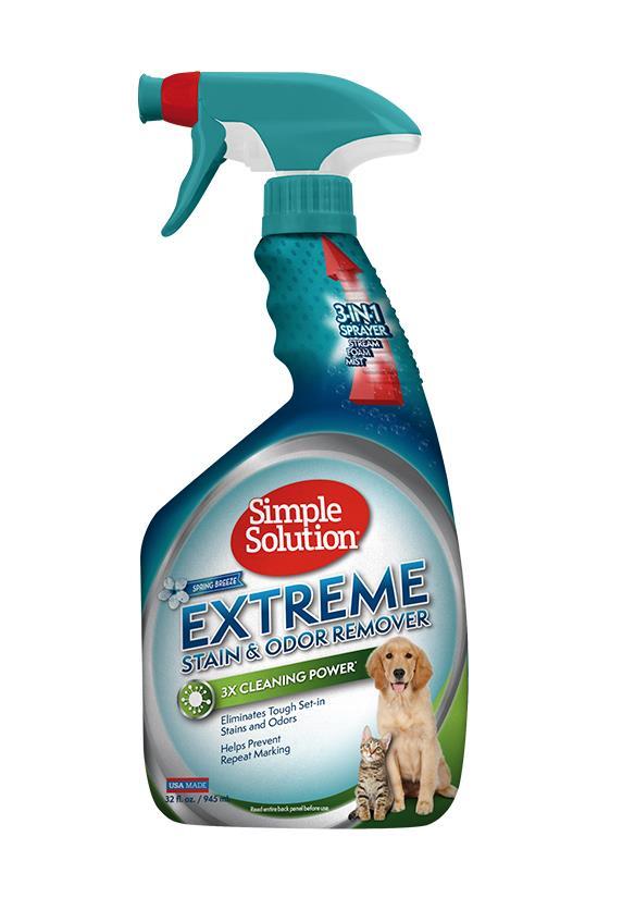 Средство для нейтрализации запахов и удаления стойких пятен Simple Solution Extreme Stain & Odor Remover Spring Breez, 945 мл