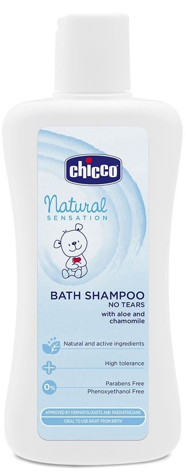 Шампунь-пена детский для ванн Chicco Natural Sensation Без слёз с алоэ и ромашкой (07714.10), 200 мл
