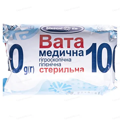 Вата стерильна «Білосніжка» медична гігієнічна, ролик 100 г