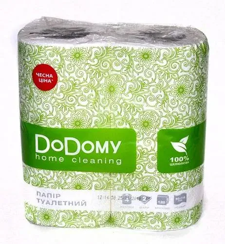 Туалетний папір DoDomy 2 шари білий, 4 рулони