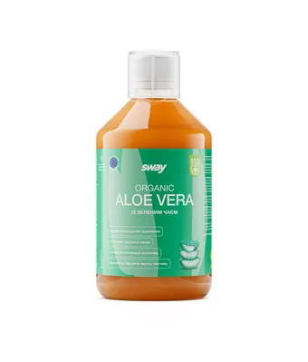 Алое вера Baum Pharm Sway Aloe Vera сік з зеленим чаєм і стевією, 0,5 л