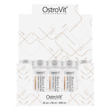 Колаген морський OstroVit Marine Collagen Shot кокос та персик, 20 шот по 80 мл