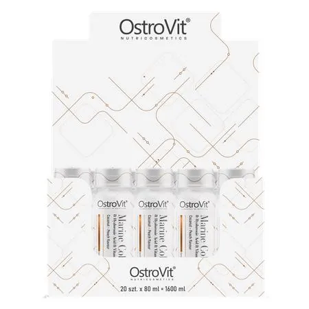 Колаген морський OstroVit Marine Collagen Shot кокос та персик, 20 шот по 80 мл