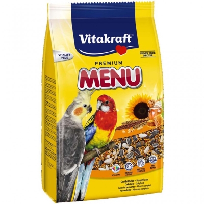 Корм для нимф и больших попугаев Vitakraft Menu, 1 кг