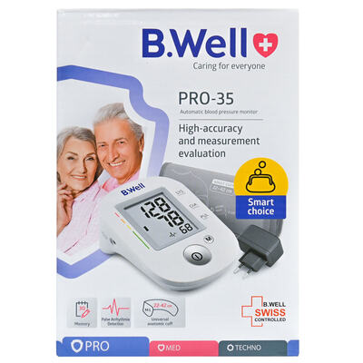 Тонометр B.Well PRO-35 автоматический с адаптером, манжета 22-42 см
